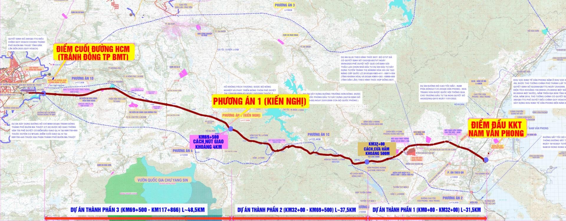 Bản đồ hướng tuyến cao tốc Dầu Giây - Tân Phú.