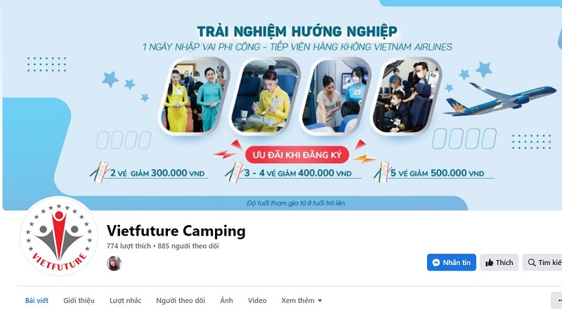 Các kênh thông tin và kênh bán chính thức của chương trình Vietfuture Day Camp – Trải nghiệm Hướng nghiệp thực tế Vietnam Airlines