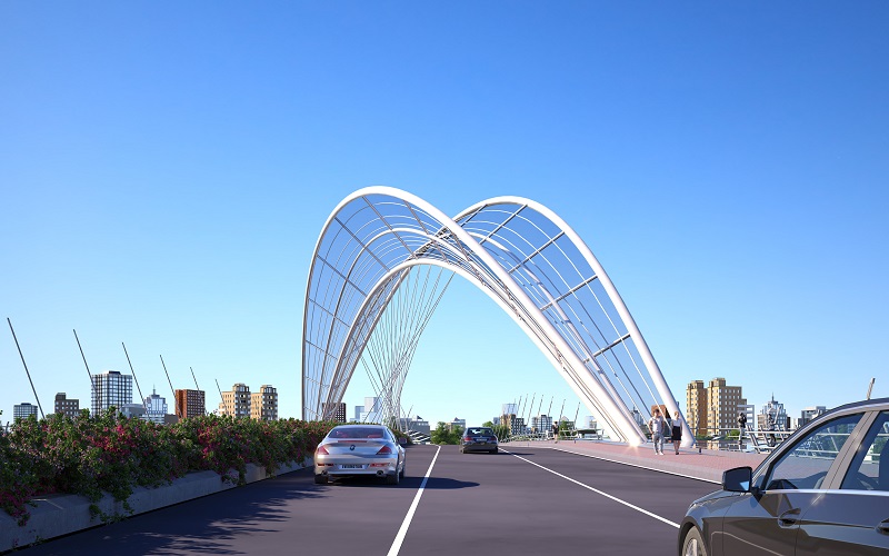 Hình phương án dự thi tuyển chọn “Phương án thiết kế kiến trúc công trình cầu Thủ Thiêm 4 – Thành phố Hồ Chí Minh”