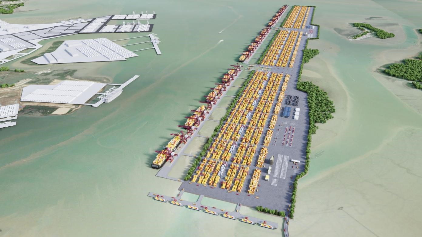 Phối cảnh dự kiến cảng container trung chuyển quốc tế tại Cần Giờ. TP.HCM.