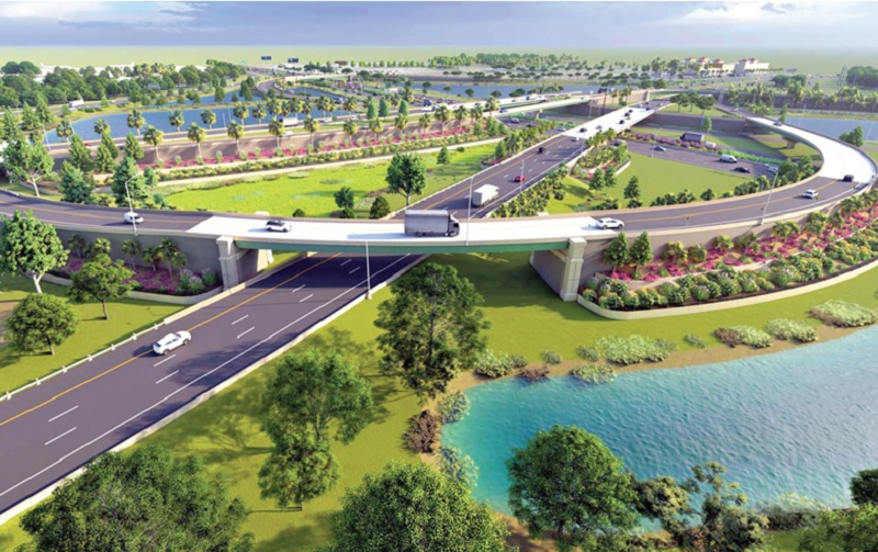 Phối cảnh một nút giao của Dự án đường cao tốc Biên Hòa - Vũng Tàu.