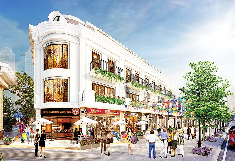 Các căn hộ liên kế thương mại tại Khu đô thị Ân Phú đang được triển khai xây dựng. (Ảnh phối cảnh)