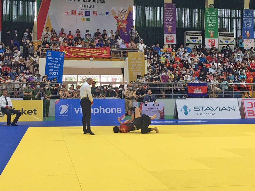 Một trận thi đấu Jujitsu tại SEA Games 31 tổ chức tại Việt Nam