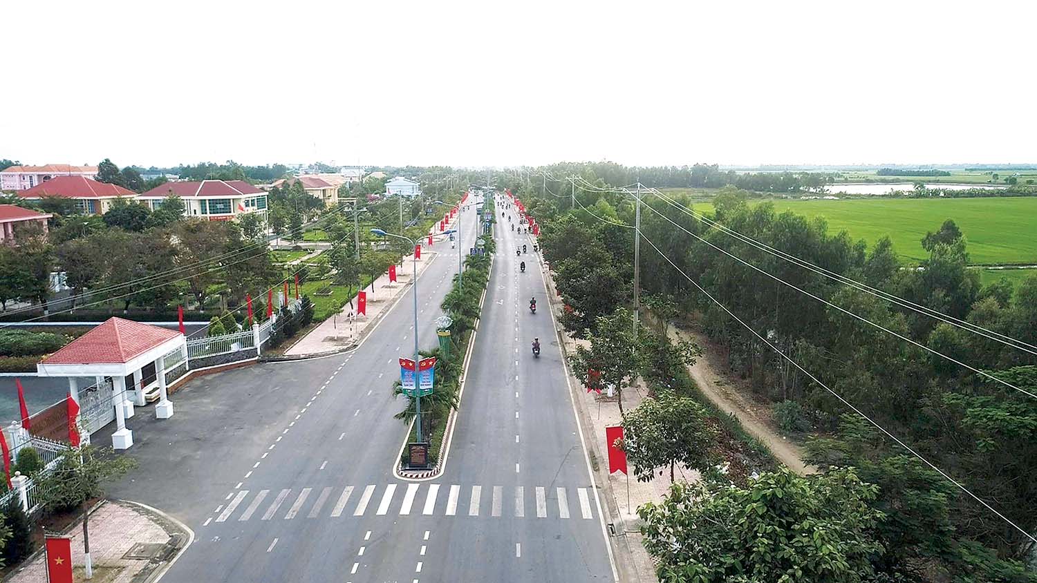 Một góc trung tâm huyện Tam Nông (Đồng Tháp)