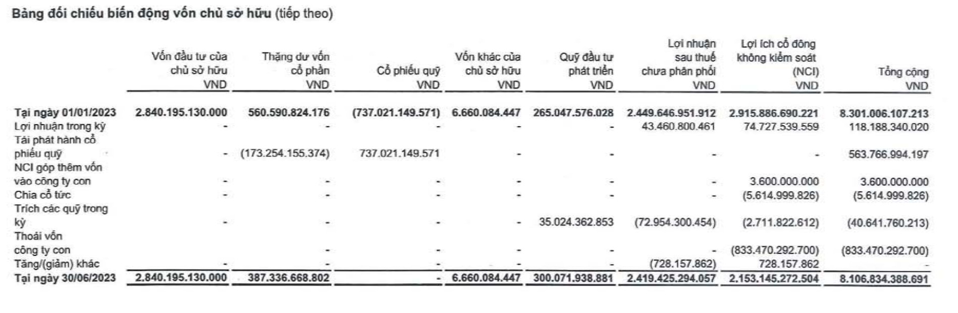 CII lỗ 173,3 tỷ đồng vì bán ra toàn bộ cổ phiếu quỹ với giá thấp hơn giá vốn (Nguồn: BCTC)