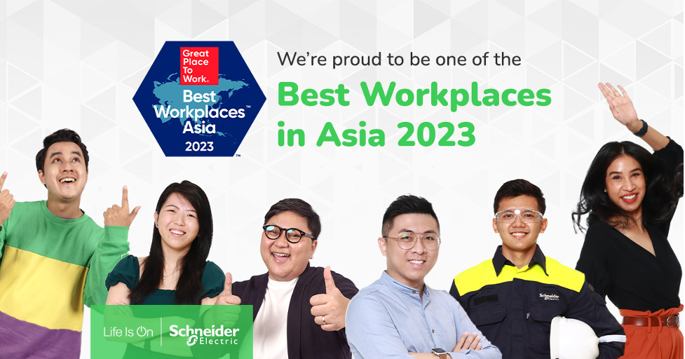 Schneider Electric lần thứ 3 liên tiếp được vinh danh “Nơi làm việc tốt nhất châu Á” năm 2023 bởi Great Place to Work.
