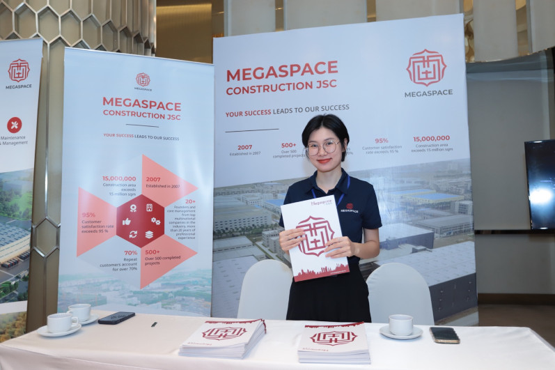 Gian hàng trưng bày của Công ty cổ phần Xây dựng Megaspace tại Hội nghị “Logistics Việt Nam-Con đường phía trước”