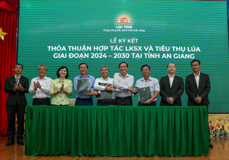 Tập đoàn Lộc Trời ký kết hợp tác liên kết sản xuất và tiêu thụ lúa giai đoạn 2024 - 2030 tại tỉnh An Giang