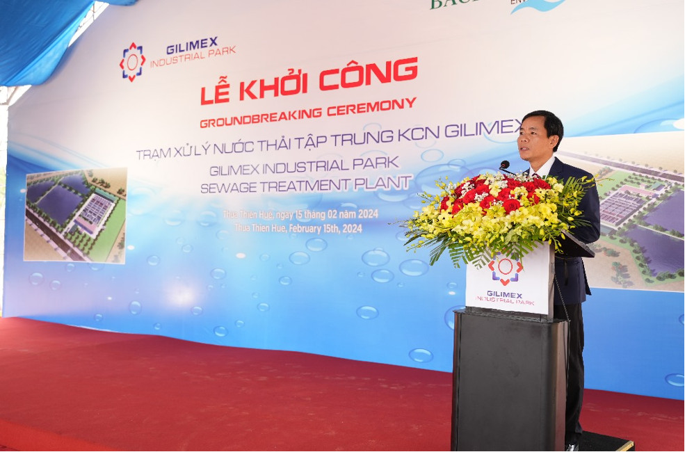 Chủ tịch UBND tỉnh Nguyễn Văn Phương phát biểu tại buổi lễ (Nguồn: Gilimex)