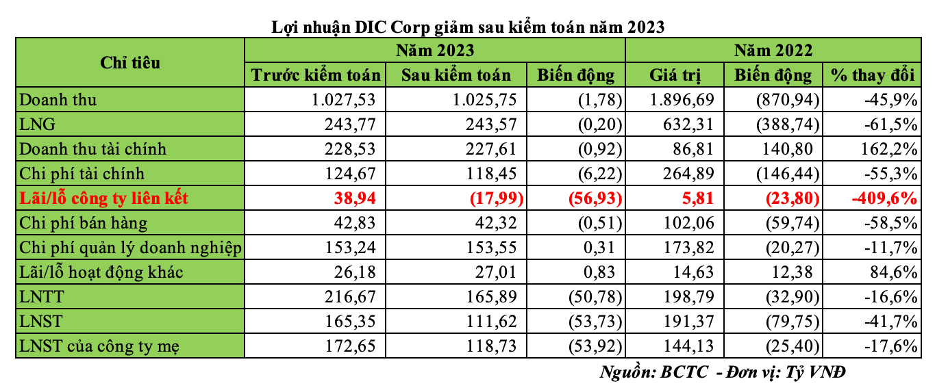 Lợi nhuận DIC Corp giảm sau kiểm toán năm 2023						