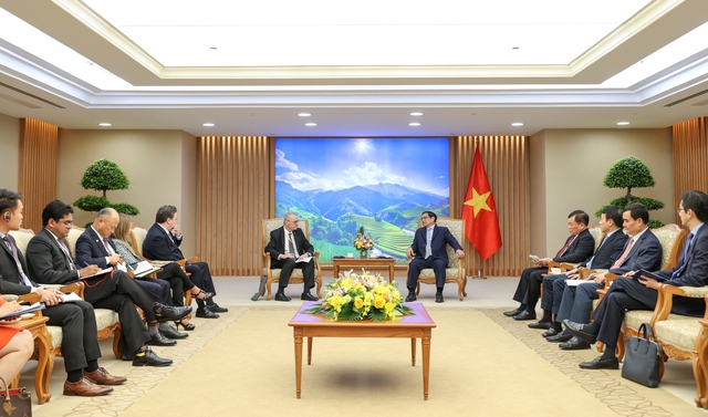 Thủ tướng Phạm Minh Chính tiếp đoàn Hội đồng Kinh doanh Hoa Kỳ-ASEAN và các doanh nghiệp Hoa Kỳ (Ảnh: VGP).
