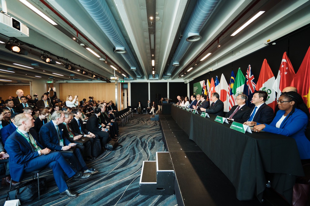 Phiên họp Hội đồng Hiệp định Đối tác Toàn diện và Tiến bộ xuyên Thái Bình Dương (CPTPP) lần thứ 7 tại New Zeland, sáng 16/7.