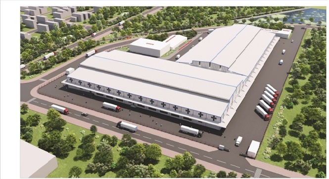 Nhà xưởng cho thuê Dana logistics trên diện tích 44.000 m2 tại Khu công nghiệp Hòa Khánh mở rộng.