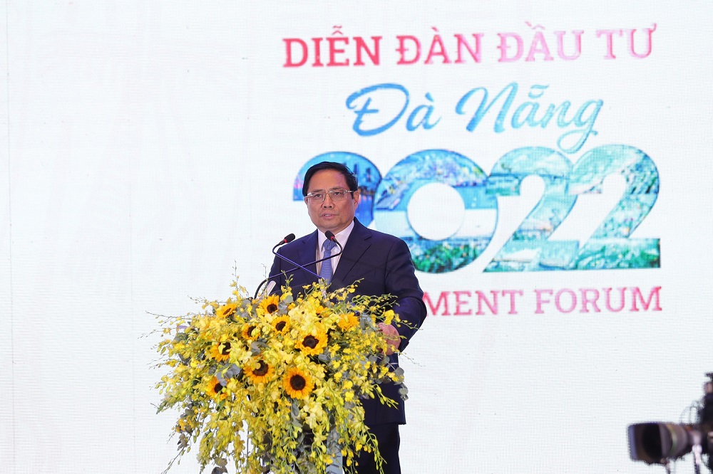 Thủ tướng Phạm Minh Chính phát biểu tại Diễn đàn đầu tư Đà Nẵng.
