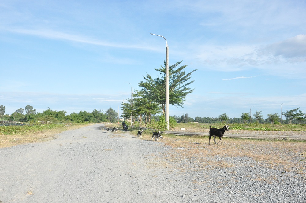 Các Dự án tại Khu đô thị mới Điện Nam - Điện Ngọc vẫn chưa hoàn thành.  Ảnh: Hoàng Anh