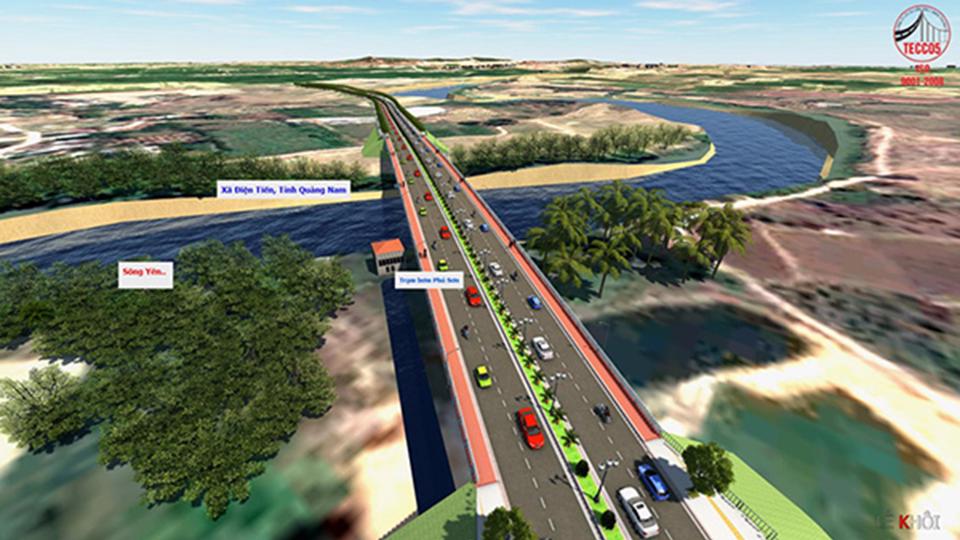 Phối cảnh Dự án Dự án Cầu Quảng Đà và đường dẫn đầu cầu
