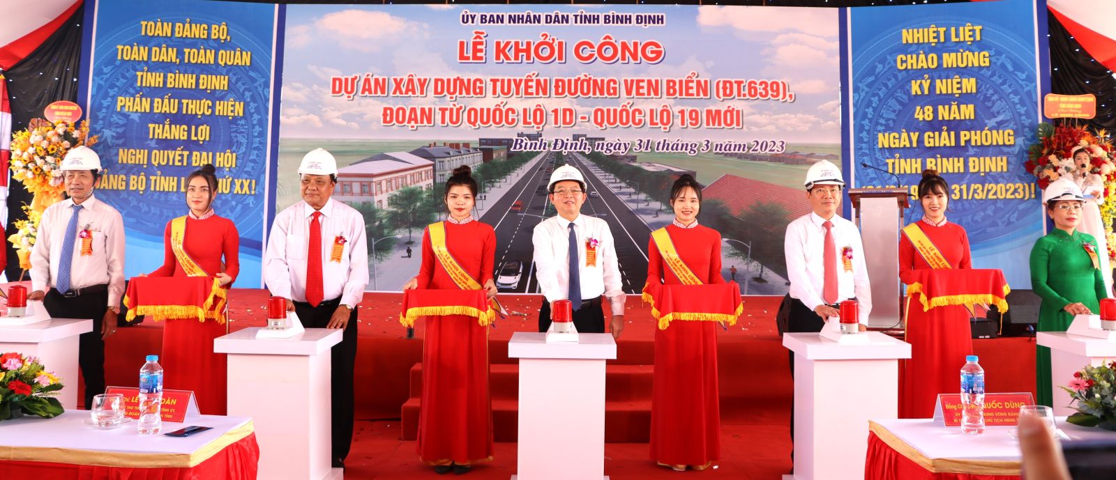 Bình Định đã khởi công Dự án xây dựng tuyến đường ven biển (ĐT.639) đoạn từ QL 1D đến QL 19.