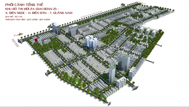 Phối cảnh Dự án Khu dân cư mới 2A (giai đoạn 2), phường Điện Ngọc.