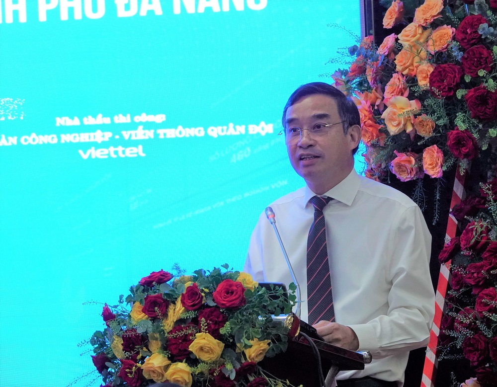 Chủ tịch Thành phố Đà Nẵng phát biểu tại lễ khai trương Trung tâm giám sát, điều hành thông minh.