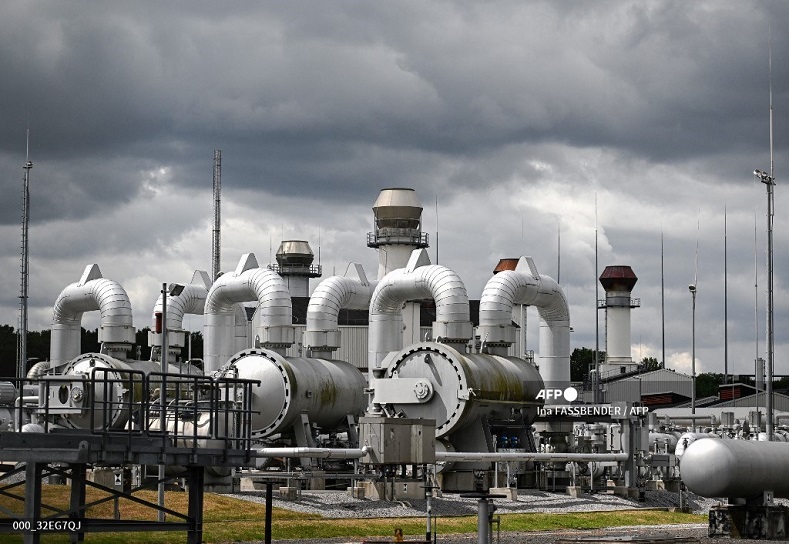 Hệ thống đường ống dẫn khí đốt của Open Grid Europe (Đức), một trong những nhà vận hành hệ thống truyền dẫn khí đốt lớn nhất châu Âu, ở Werne. Ảnh: AFP