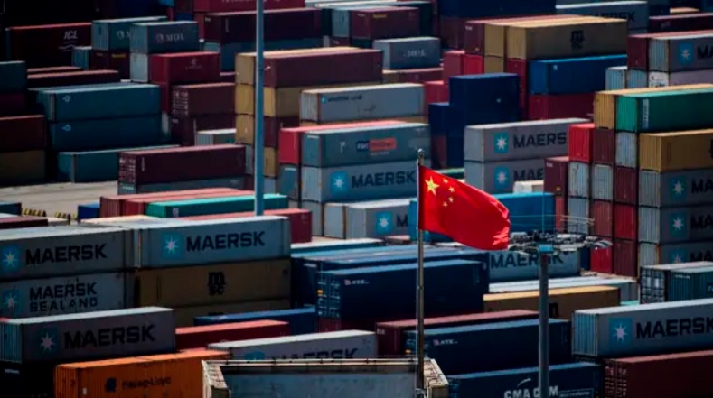 Container được tập kết tại cảng nước sâu Dương Sơn, thành phố Thượng Hải, Trung Quốc. Ảnh: AFP