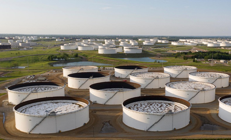 Trung tâm dự trữ dầu mỏ chiến lược Cushing tại tiểu bang Oklahoma, Mỹ. Ảnh: AFP