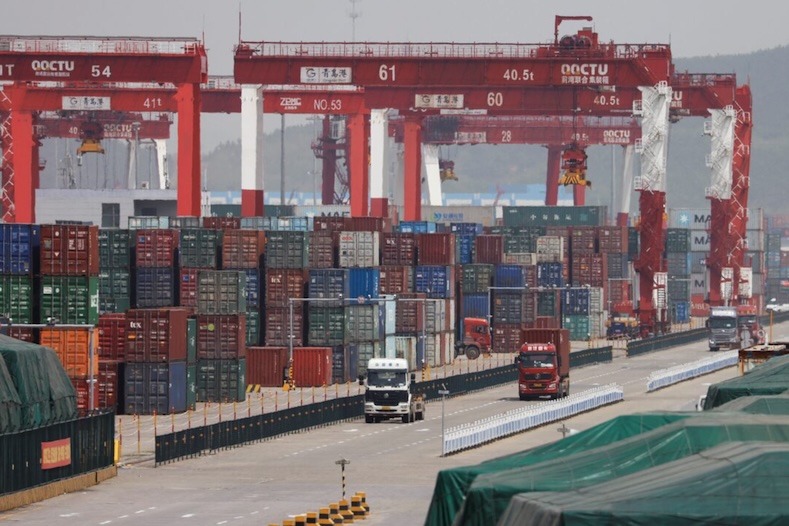 Bến container của cảng Thanh Đảo, tỉnh Sơn Đông, Trung Quốc. Ảnh: Reuters