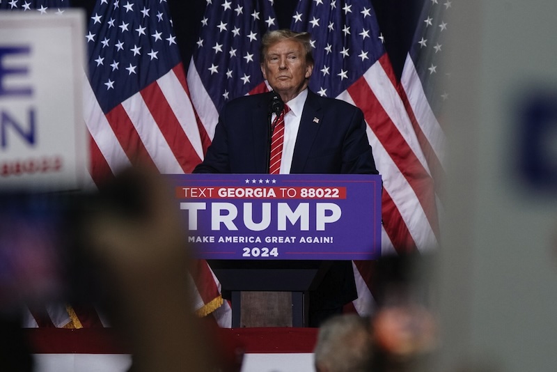 Ông Donald Trump trong chiến dịch vận động tranh cử tổng thống năm 2024. Ảnh: AFP
