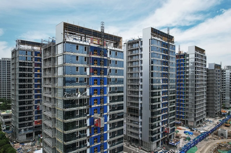 Công trình xây dựng nhà ở tại Hàng Châu, Trung Quốc. Ảnh: AFP