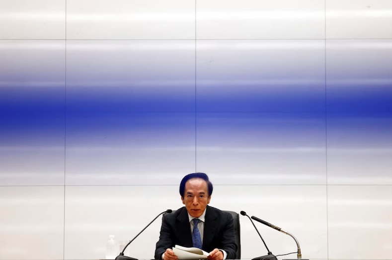 Thống đốc ngân hàng Trung ương Nhật Bản Kazuo Ueda tham dự buổi họp báo sau cuộc họp chính sách kết thúc vào ngày 31/7/2024 tại thủ đô Tokyo, Nhật Bản. Ảnh: Reuters