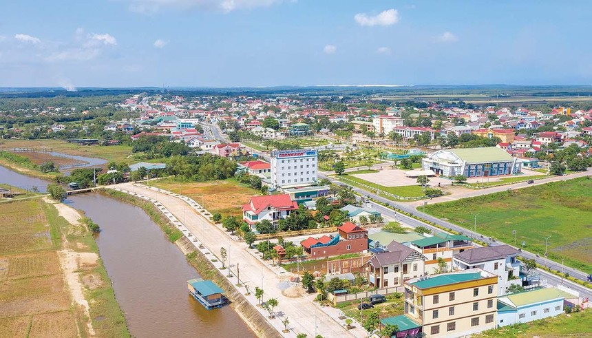 Một góc thị trấn Hồ Xá, huyện Vĩnh Linh, tỉnh Quảng Trị