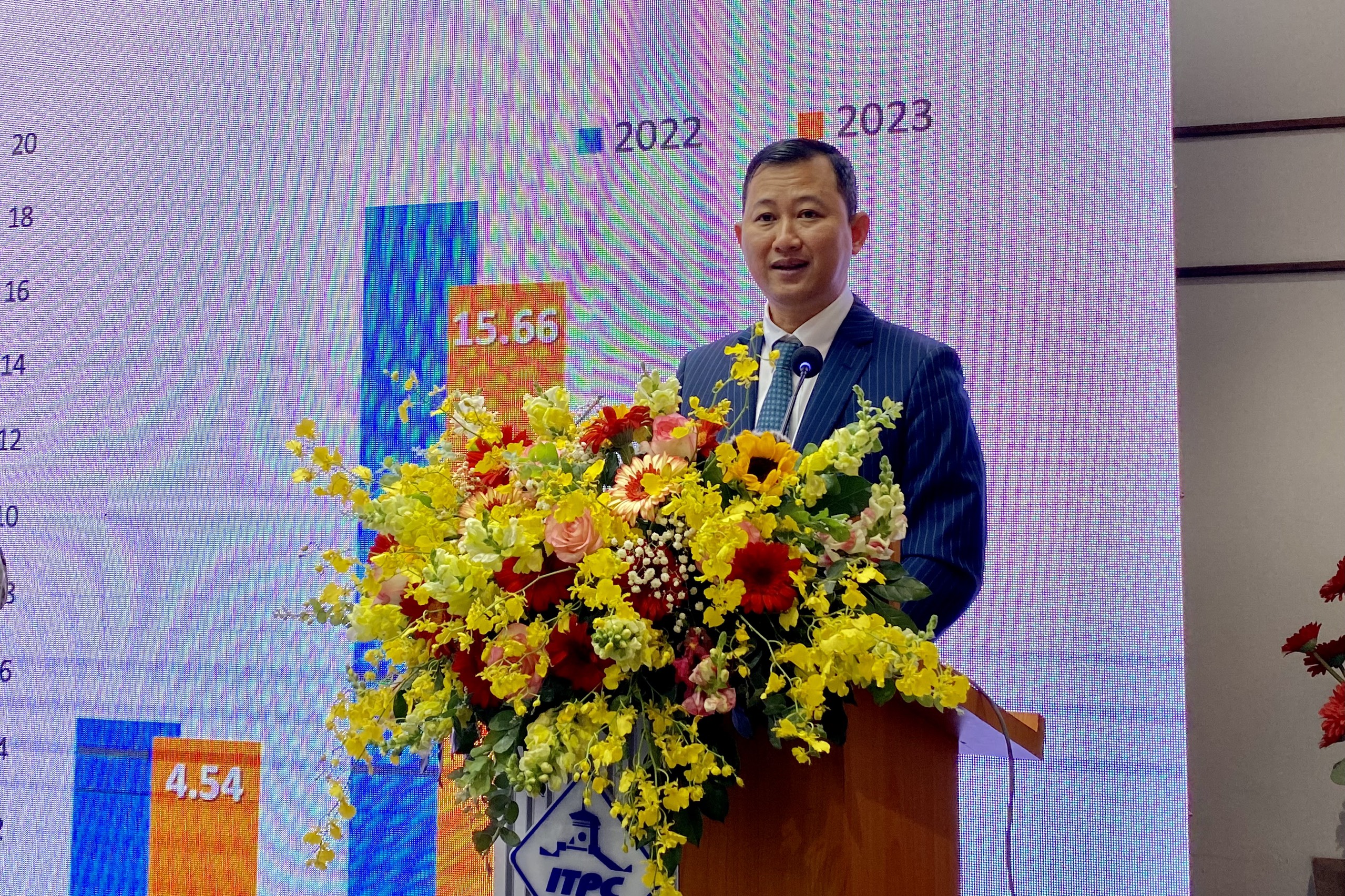 Ông Trần Phú Lữ, Phó Giám đốc phụ trách Trung tâm Xúc tiến Thương mại và Đầu Tư TP.HCM (ITPC) phát biểu tại họp báo.