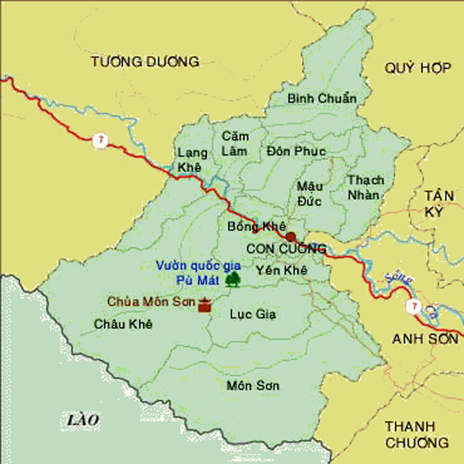 Bản đồ hành chính Huyện Con Cuông, ảnh sưu tầm