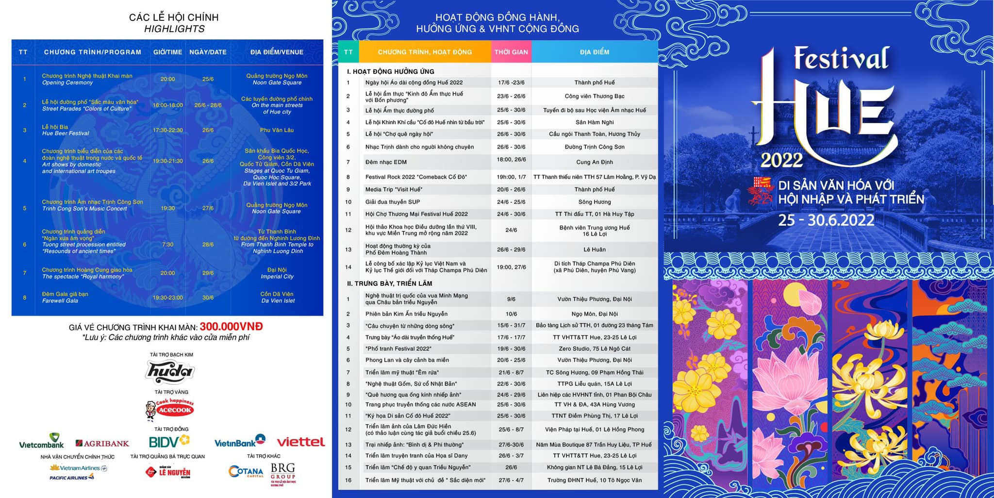 Các chương trình chính Tuần lễ Festival Huế 2022