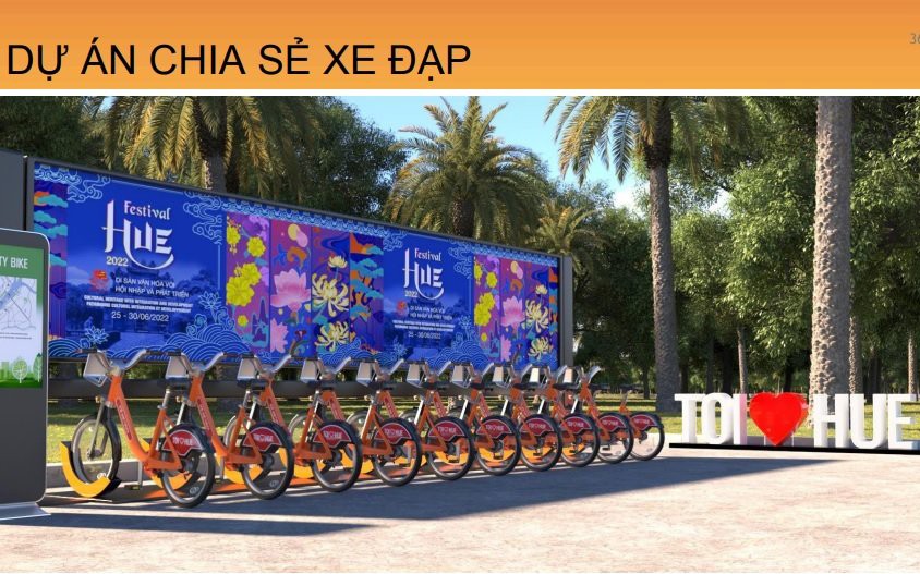 Dự án thí điểm Hệ thống Xe đạp chia sẻ công cộng triển khai tại TP. Huế (6/2022) được người dân và du khách hưởng ứng tích cực,