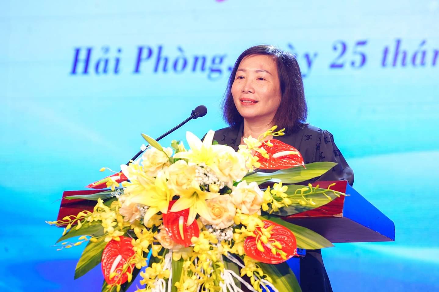 Bà Đào Khánh Hà, Trưởng Ban Tuyên giáo Thành ủy Hải Phòng. Ảnh: Thế Vinh