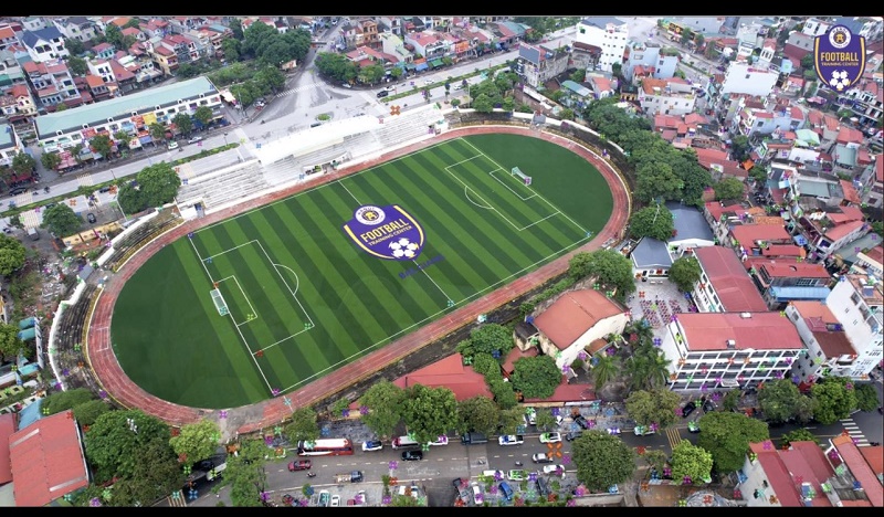 Toàn cảnh Trung tâm đào tạo bóng đá trẻ Bắc Giang nhìn từ trên cao