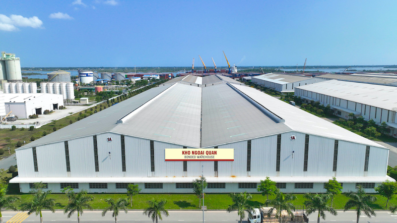 Kho ngoại quan có diện tích 13.400 m2 tại Cảng Chu Lai
