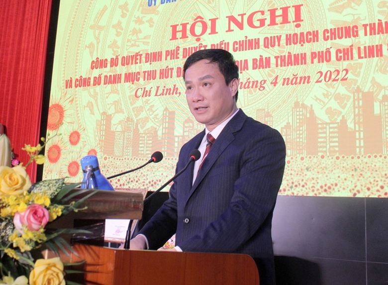 Ông Triệu Thế Hùng, Chủ tịch UBND tỉnh Hải Dương phát biểu chỉ đạo tại Hội nghị công bố. Ảnh: HH