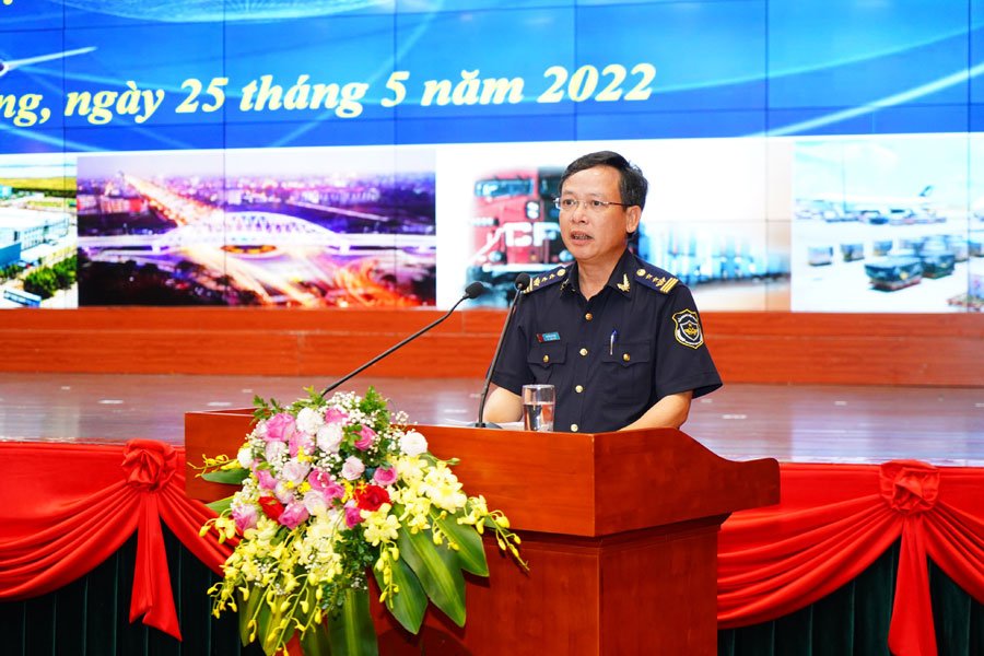 Ông Nguyễn Duy Ngọc, Cục trưởng Cục Hải quan Hải Phòng phát biểu tại Hội nghị