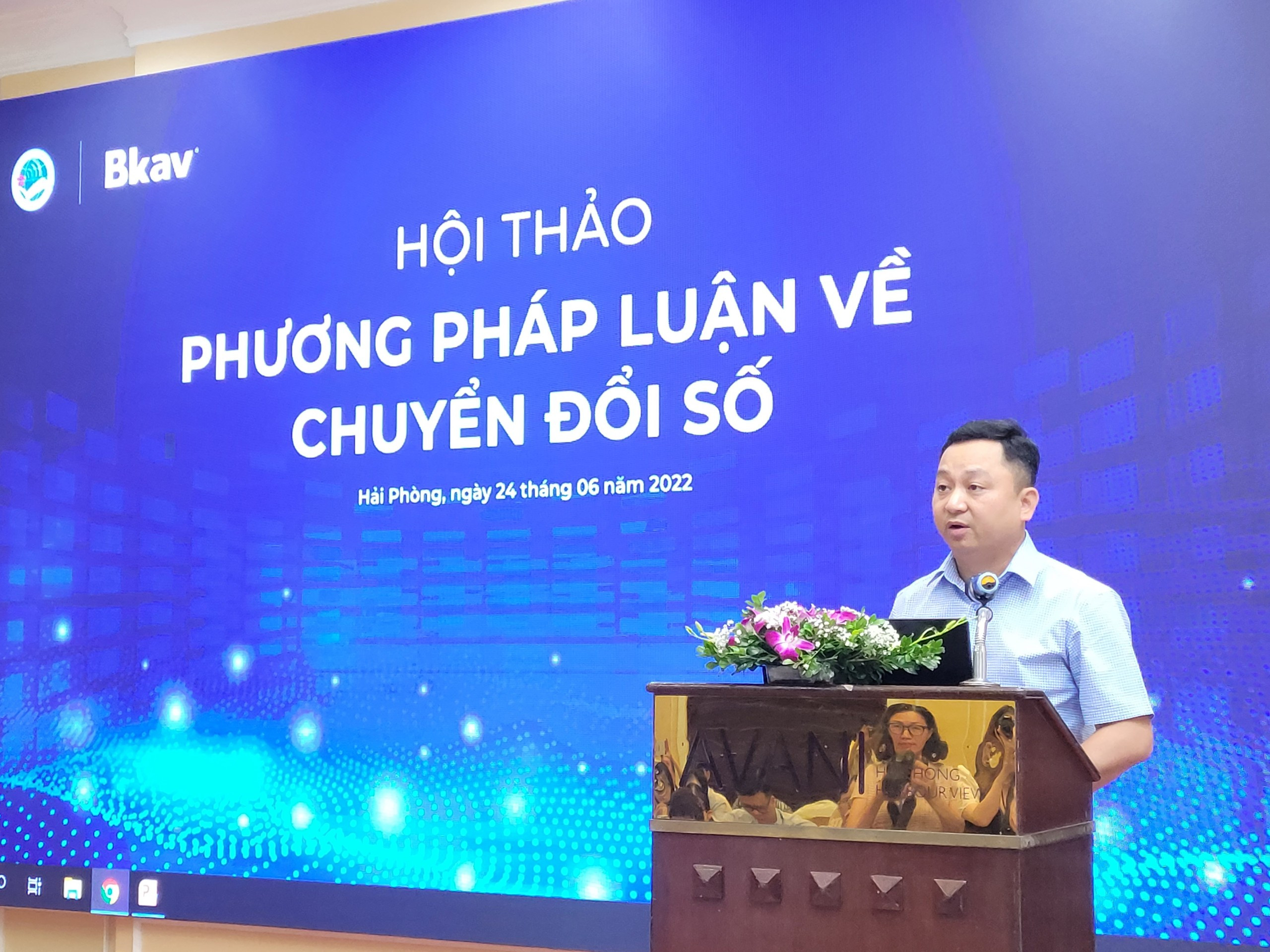 Ông Lương Hải Âu, Giám đốc Sở TT&TT Hải Phòng phát biểu khai mạc hội thảo
