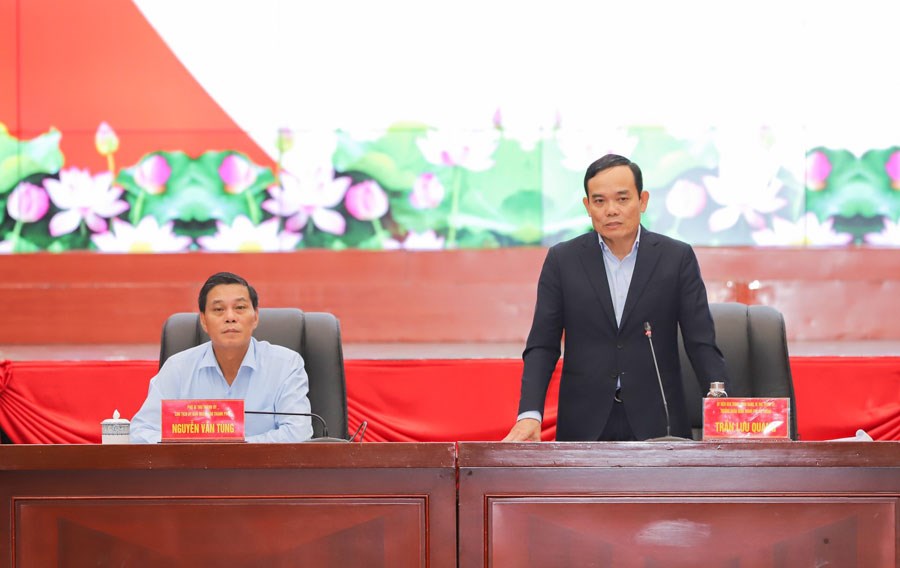 Ông Trần Lưu Quang, Bí thư Thành ủy Hải Phòng phát biểu tại Hội nghị. Ảnh: Đàm Thanh