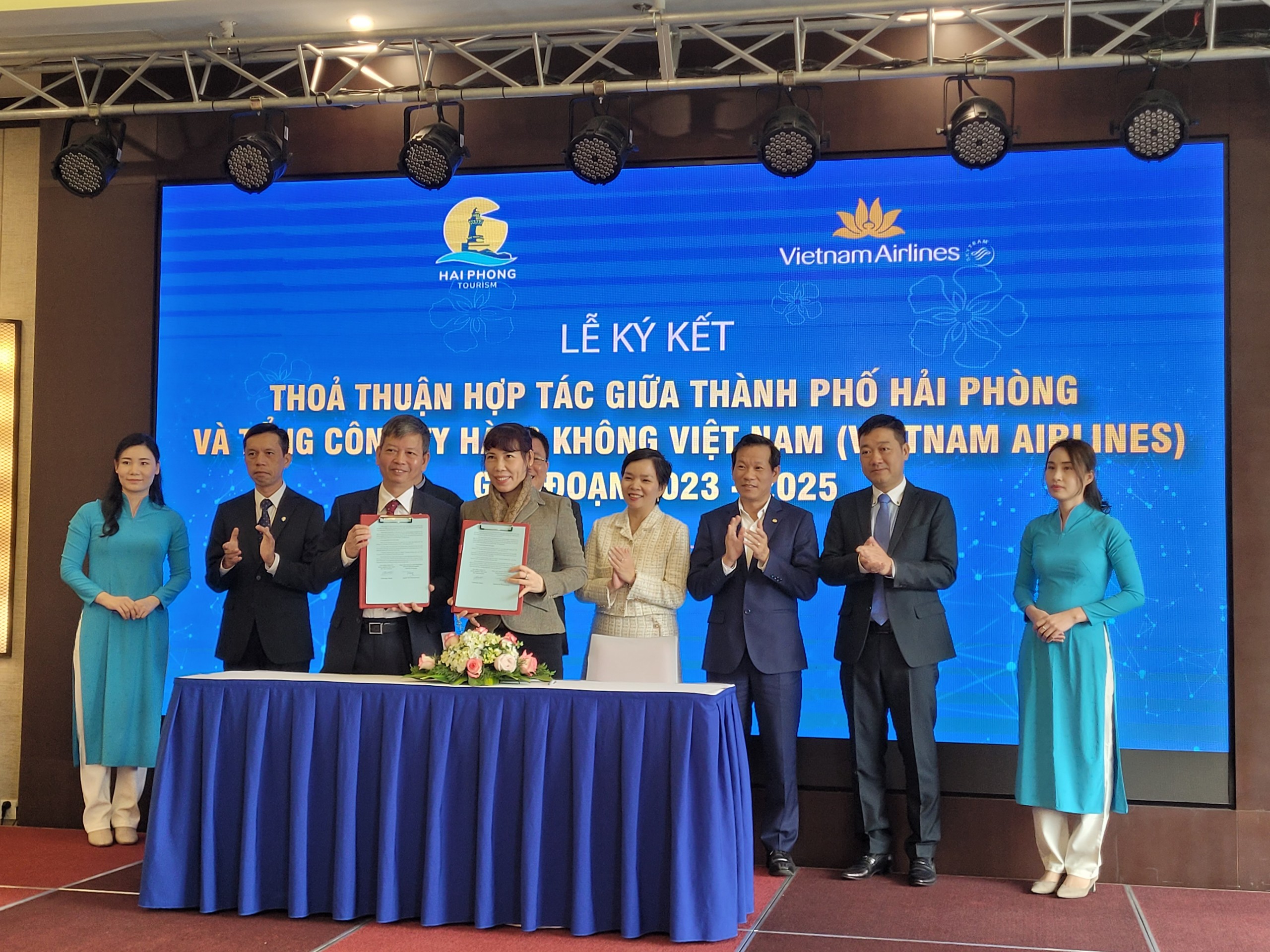 Lễ ký kết thỏa thuận hợp tác giữa Thành phố Hải Phòng với Tổng Công ty Hàng không Việt Nam giai đoạn 2023 - 2025