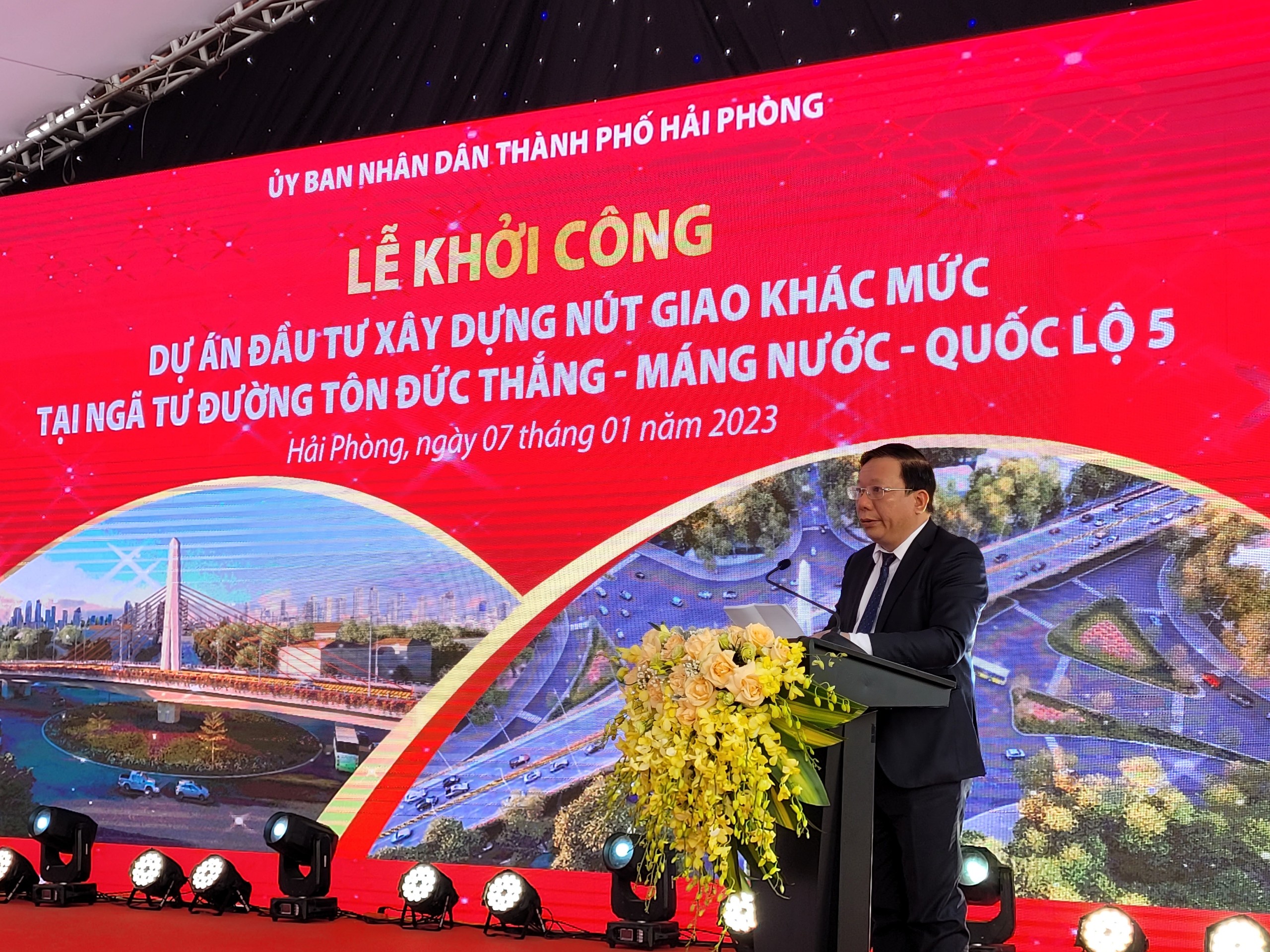 Ông Nguyễn Đức Thọ, Phó Chủ tịch UBND TP.Hải Phòng phát biểu chỉ đạo tại lễ khởi công