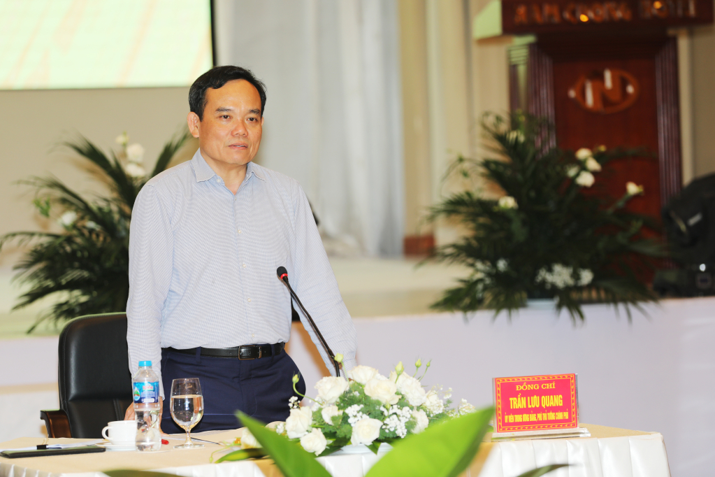 Phó Thủ tướng Trần Lưu Quang phát biểu kết luận cuộc làm việc. Ảnh: Đỗ Phương