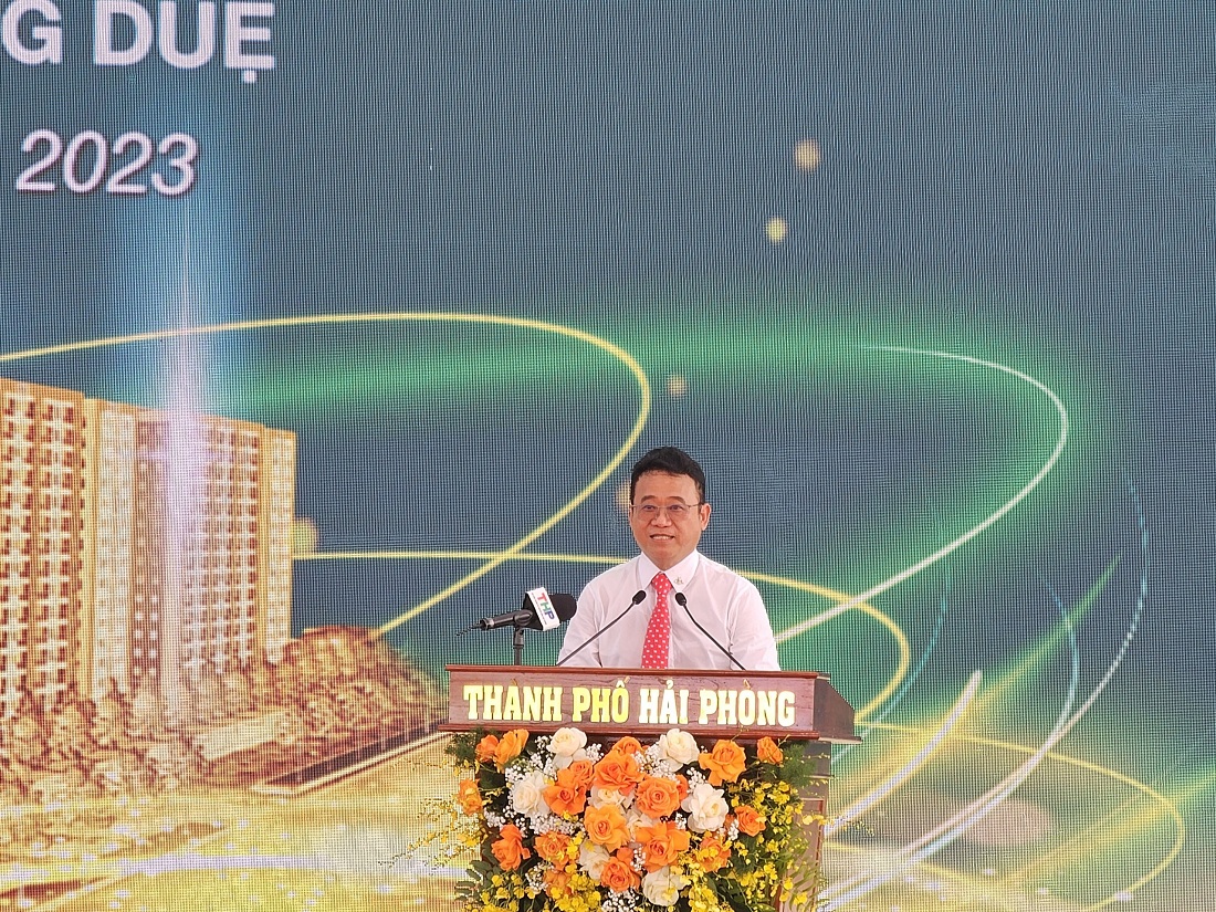 Ông Đặng Thành Tâm, Chủ tịch HĐQT kiêm Tổng giám đốc Công ty cổ phần Khu công nghiệp Sài Gòn - Hải Phòng thông tin về Dự án