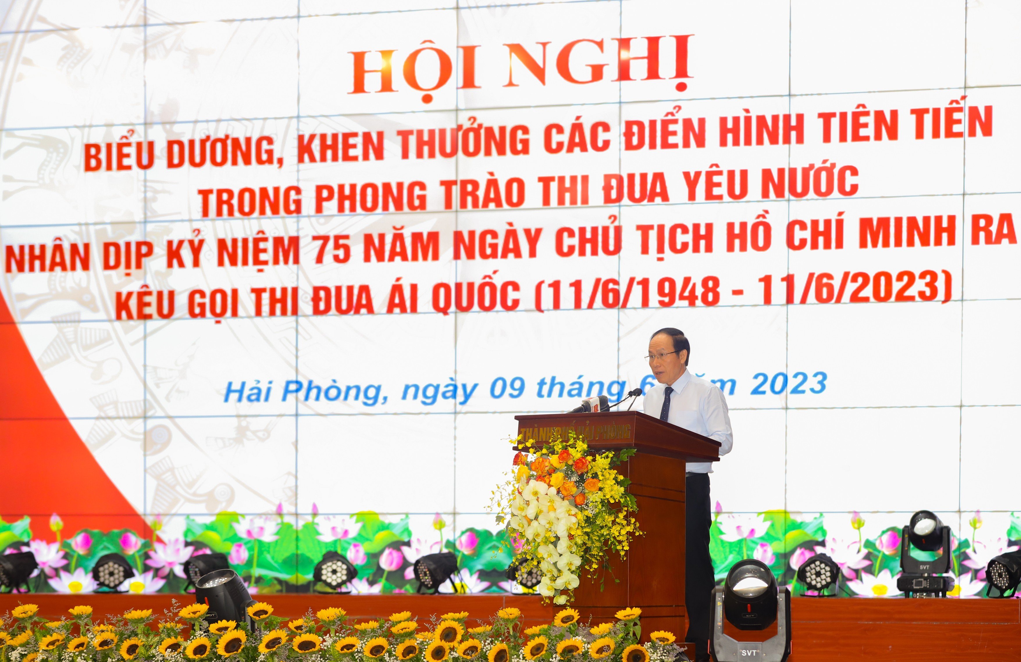 Ông Lê Tiến Châu, Bí thư Thành ủy Hải Phòng phát biểu khai mạc Hội nghị