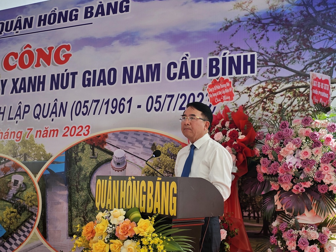 Ông Lê Khắc Nam, Phó Chủ tịch UBND TP.Hải Phòng phát biểu tại lễ khởi công