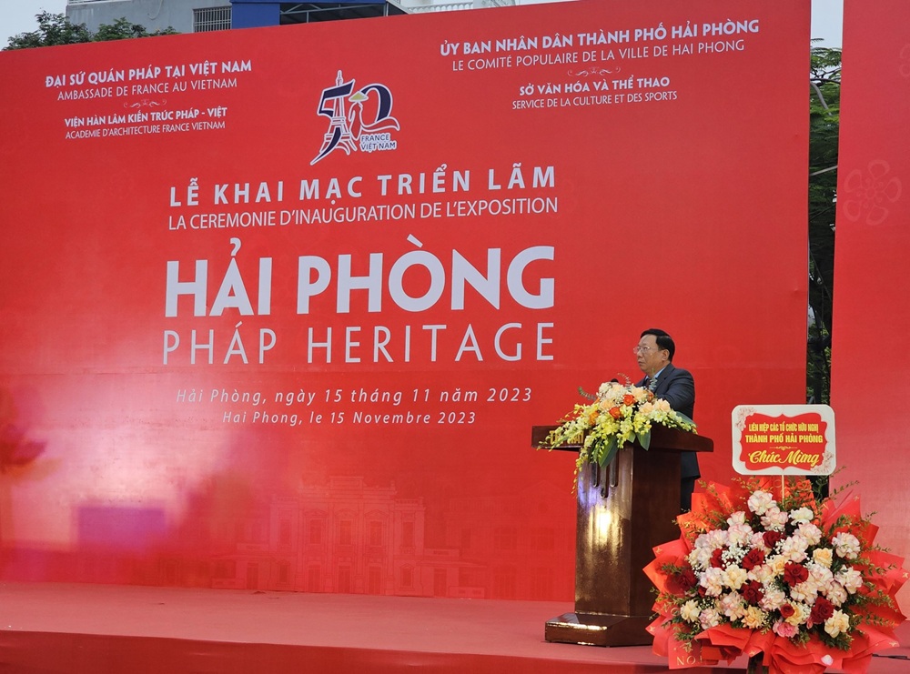 Ông Nguyễn Đức Thọ, Phó chủ tịch UBND TP. Hải Phòng phát biểu khai mạc Triển lãm
