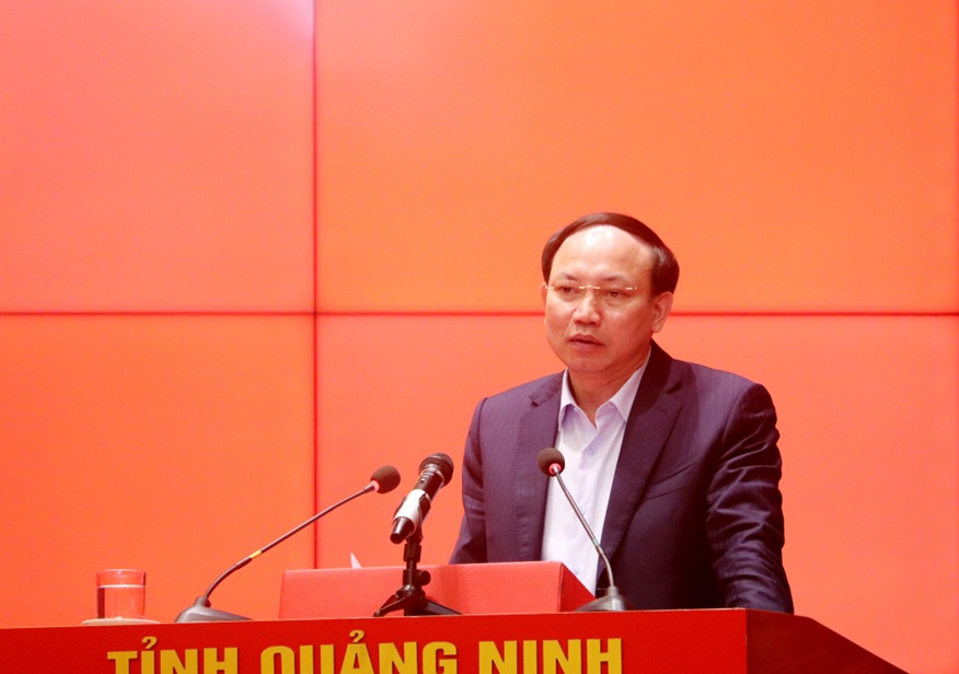 Ông Nguyễn Xuân Ký, Bí thư Tỉnh ủy Quảng Ninh phát biểu tại hội nghị. Ảnh: Thu Chung